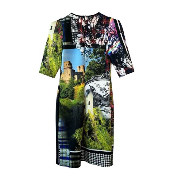 Clover Canyon Ashford Castle Dress Medium Neoprene Short Sleeve Bodycon Mini - Picture 14 of 14